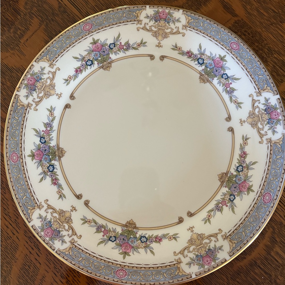 Minton Persian Rose Vintage-Inspired Floral Dinner Plate with Gold Trim